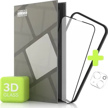 Ochranné sklo Tempered Glass Protector pro iPhone 13 mini, 3D + sklo na kameru + instalační rámeček (Case Friendly
