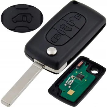Autoklíč Náhradní obal klíče 3-tlačítkový, PEUGEOT PARTNER (VA2) + Transpondér