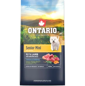 Krmivo pro psa Ontario Senior Mini Lamb & Brown Rice 13 kg
