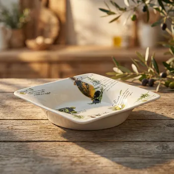 Čtvercová miska s motivem oliv MY KITCHEN 22,5 cm