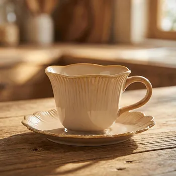 Šálek s podšálkem EASY LIFE 250 ml béžový