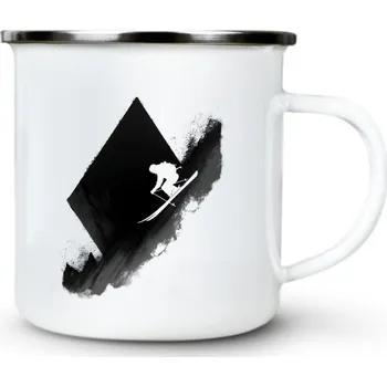 Jízda na hraně, černý potisk - Plechový hrnek VELKÝ 400ml (500 ml po okraj) - 400 ml