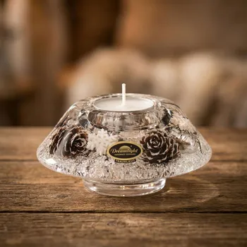 Vánoční dekorace Svícen DREAMLIGHT CROWN CLASSIC WINTER STORY 11 × 5 cm