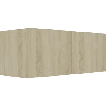 Televizní stolek Nástěnná RTV skříňka s dvířky, dub sonoma, 80x30x30 cm