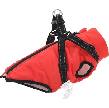 Dámský kabát Psí kabát s postrojem Červená 2XL Fleece a polyester