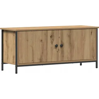 Televizní stolek TV stolek dub řemeslný 100 x 35 x 45 cm se 2 dvířky a 2 policemi