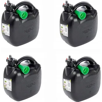 Kanystr Plastový kanystr na palivo, 5L, oválný, černý, sada 4 ks