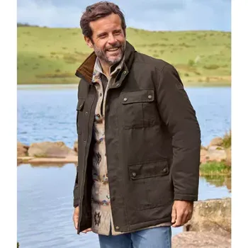Pánský kabát Atlas For Men Impregnovaná parka s praktickými kapsami, Hnědá, Velikost XL Q2147