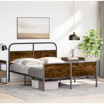 Postel vidaXL Rám postele bez matrace 120x190 cm kompozitní dřevo [4100389] Barva: kouřový dub