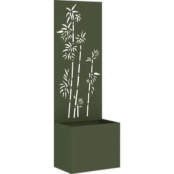 Truhlík vidaXL Soukromí na zahradě Květinový Olivově zelená 50 x 140 cm [876451]