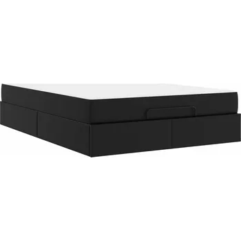 Postel Rám postele s matrací s matrací 2 pcs Černá PVC