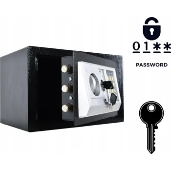 Trezor Domácí pancéřový sejf s elektronickým zámkem a klíčem 20x31x20 cm černý