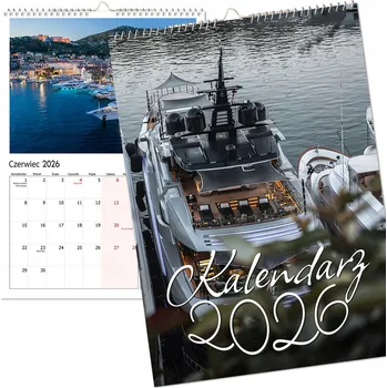 Kalendář NÁSTĚNNÝ KALENDÁŘ 2026 VÍCELISTOVÝ VELKÝ JACHTY LODĚ MOTOROVÉ ČLUNY JACHTA A4