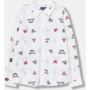 Chlapecká košile Dětská bavlněná košile Guess N5BH00.W9CL1.9BYA bílá 00X, vel. 122-125