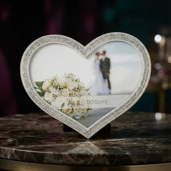 Rám na obraz Rámeček na fotografii srdce s krystalky 13 × 10 cm
