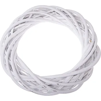 Proutěný věnec Elemetary 30 cm bílý