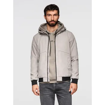 Pánská bunda Pánská lehká bunda s kapucí a síťovanou podšívkou Barva: Šedá, Velikost: M