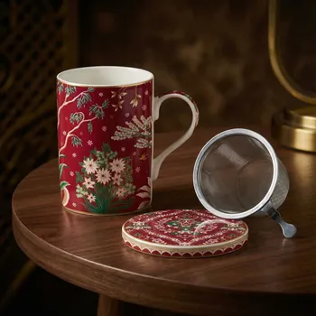 Hrnek s filtrem a víčkem EASY LIFE 350 ml bordový