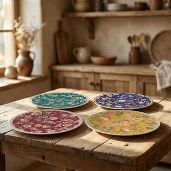 Talíř Sada talířů květinový vzor EASY LIFE 19 cm vícebarevná 4 ks