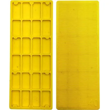 Podložka vymezovací plastová rozměr 41 x 100 mm tloušťka 4 mm, stavební, montážní barva žlutá