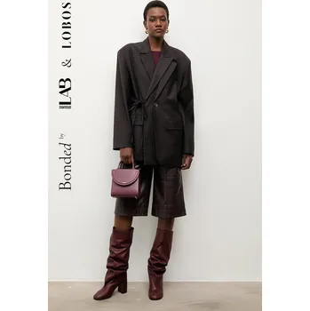 Dámské sako Blazer s příměsí vlny Bonded by Answear.LAB & LOBOS lab2.tos hnědá 88X, vel. XL