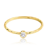 MINET Decentní zlatý prsten s bílým zirkonem Au 585/1000 Velikost prstenu:: 48, Hmotnost (g): 0,6