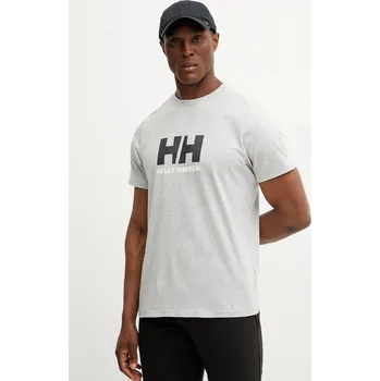 Pánské oblečení Bavlněné tričko Helly Hansen HH LOGO 54596 šedá 09X, vel. S