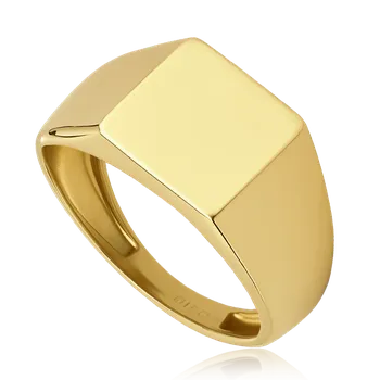 Prsten MINET Pánský zlatý pečetní prsten Au 585/1000 Velikost prstenu:: 62, Hmotnost (g): 3,05