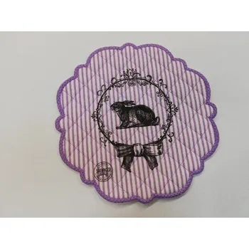 Nákupní taška Textilní prostírání na stůl kulaté 20cm - fialové - králík