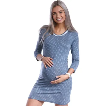 Dámská noční košile Těhotenská košilka jemná extra pružná 1D1100 šedá xxxl
