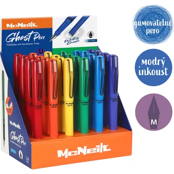 Colorino gumovatelné bombičkové pero McNeill - Color, modrá náplň, mix barev
