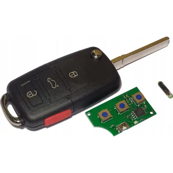 Autoklíč Náhradní obal klíče 3-tlačítkový, Volkswagen VW (HU66) Frekvence 315 MHz + Transpondér