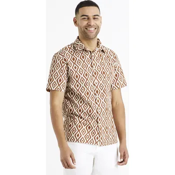 Pánská košile Celio Vzorovaná košile Daprinta - Pánské Celio bílá 2269552