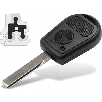 Autoklíč Náhradní obal klíče 3-tlačítkový, BMW 3 E36 E46 5 E39 7 E38 (HU92)