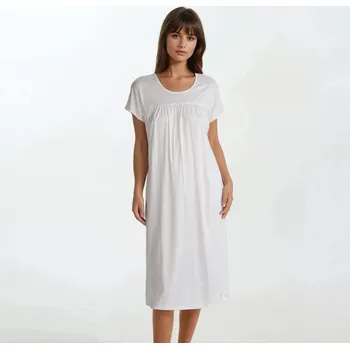 Dámská noční košile TREAT WEAR DÁMSKÁ NOČNÍ KOŠILE - SILKY: Bílá XXL