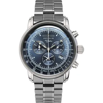 Hodinky Zeppelin 7680MB-3 Mens Watch 100 Years Zeppelin Chronograph 43mm 5ATM