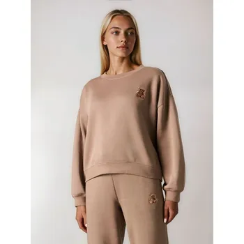 Dámská mikina Sinsay - Mikina s kulatým výstřihem a výšivkou - hnědá - 990FI-84X - 990FI-84X-XS