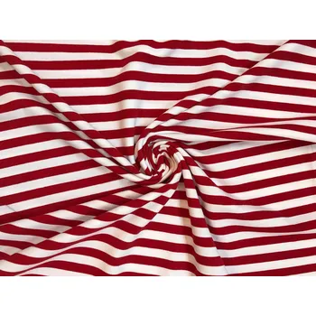 Teplákovina pruh červeno bílý 1,3 cm