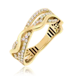 MINET Luxusní zlatý prsten s bílým zirkonem Au 585/1000 Velikost prstenu:: 61, Hmotnost (g): 3,25