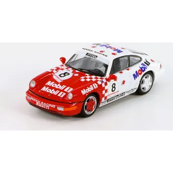 autíčko Porsche 911 964 RS Mobil1 Carrera Cup #8 1992 červená 1:64 - Spark Model Porsche 964 - kovový model