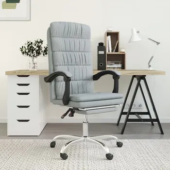 vidaXL Polohovací kancelářská židle textil [349645] Barva: světle šedá