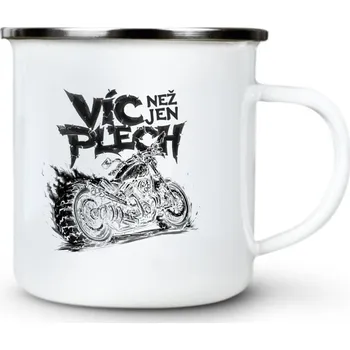 Víc než jen plech, černý tisk - Plechový hrnek VELKÝ 400ml (500 ml po okraj) - 400 ml