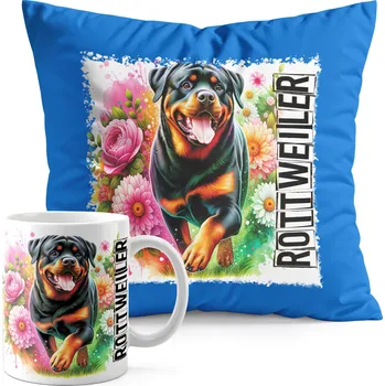 SADA HRNEK + POLŠTÁŘ MODRÁ - PES PSI PSÍK PLEMENO ROTVAILER