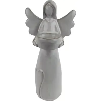 Svícen Keramický anděl na svíčku 26 cm (Soška anděla strážného)