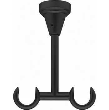 Příslušenství pro garnýž DRŽÁK ZÁCLONOVÉ TYČE DVOJITÝ STROPNÍ 19 mm KOVOVÝ ČERNÝ