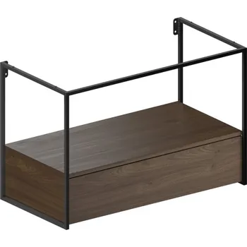 Koupelnový nábytek NUBES/NORM konstrukce pod umyvadlo 100x50cm, černá mat/ořech