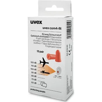 Uvex 2112131 - uvex com4-fit, světle oranžové, 15 párů v MO balení, SNR: 33 dB(A)