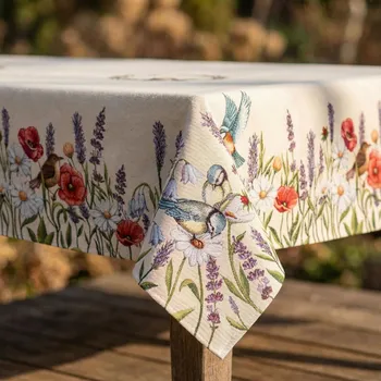 ubrus Ubrus s květy a ptáky RUNNER 137 × 180 cm krémový