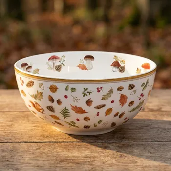 Miska s podzimním motivem EASY LIFE 15 cm bílá