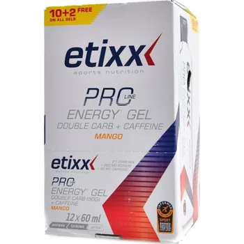Etixx Pro line energy gel s dvojitým obsahem sacharidů a kofeinem 12 x 60 ml - mango